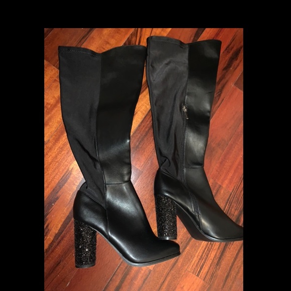 Eloquii Shoes Knee High Blk Diamond Sparkle Boot Poshmark